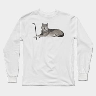 Ice Hockey Wolf Long Sleeve T-Shirt